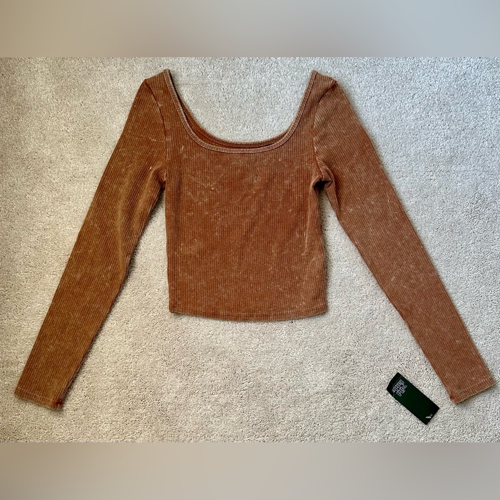 Wild Fable - Brown / Copper Long Sleeve Crop Top - Size: XS - NWT